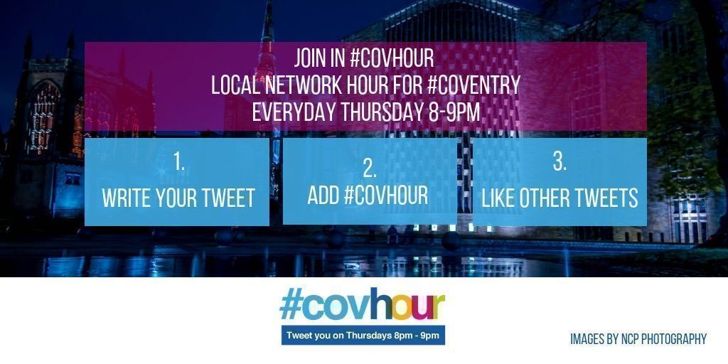 Remember folks you must use the Hashtag #covhour so your tweets are seen by all 

#Coventry #ThisisCoventry