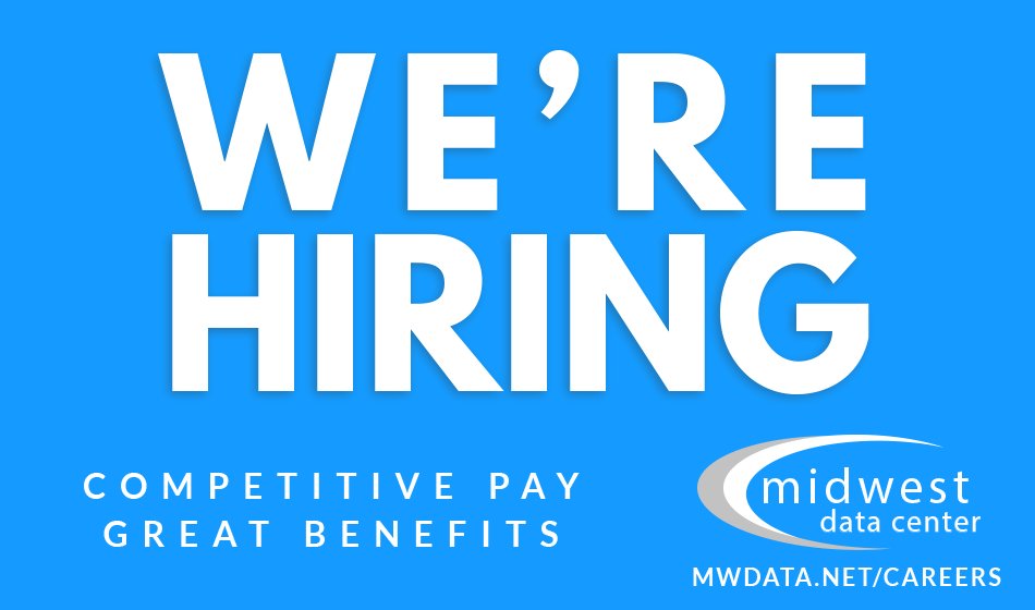 MidwestDataCntr's tweet image. We are ready for you to join our team! See all available positions at mwdata.net/careers.

#nowhiring #jobopening #Jobs