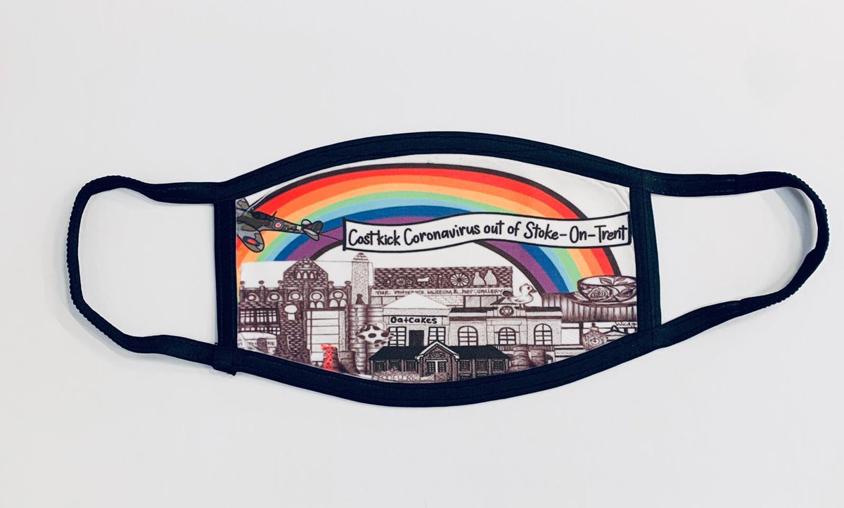 SoTCityCouncil's tweet photo. Who says your face covering has to be boring? 

We've teamed up with @meganroseltd to create a limited edition ‘Cost kick coronavirus out of Stoke-on-Trent’ face covering. Show your pride for your city and #LetskickcoronavirusoutofStokeonTrent ♥️

➡️ https://t.co/sznvtdrRGl https://t.co/JORgrQBpeI