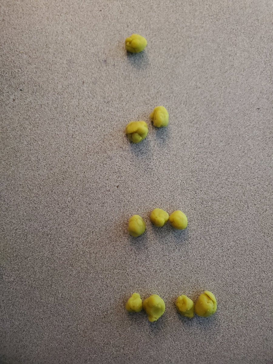 MrsCaldsClass's tweet photo. Making increasing patterns with play dough! #grade2isahoot #ENDHuskies https://t.co/qpPiTfJicv