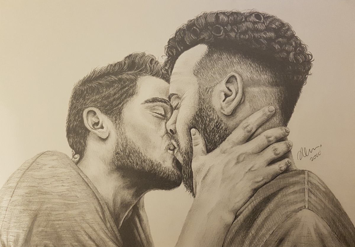 MaddyCaless's tweet photo. 1 Samuel 20:41 ... David and Jonathan.

Original artwork by me. 

#LGBTQ #Bible #church #pencildrawing https://t.co/ifsiAK2Jlf