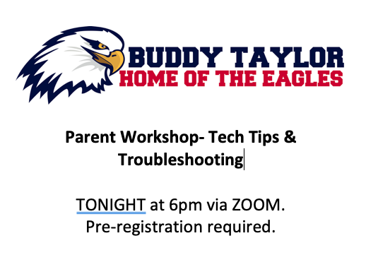 BTMSeagles's tweet photo. Reminder....BTMS Parent Workshop tonight at 6pm- Technology Tips &amp; Troubleshooting.  You must pre-register https://t.co/oD51sr1nm2 https://t.co/ERZxJYEwjn