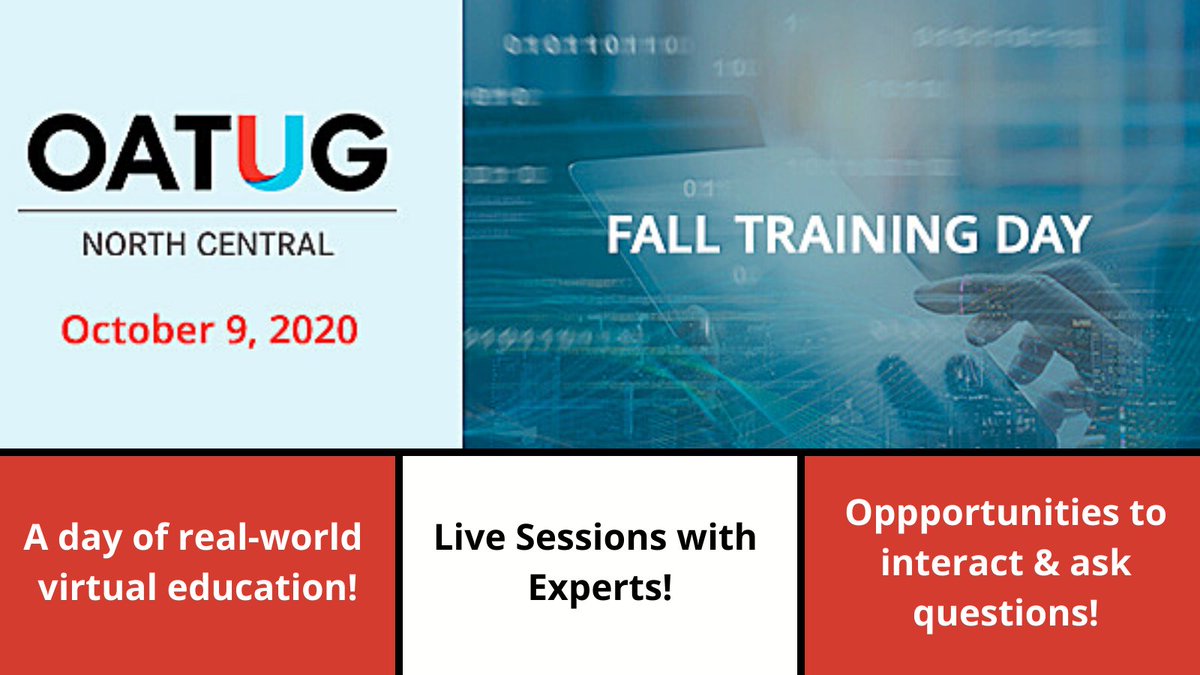 Register to join today! events.bizzabo.com/NCOATUG/home 
#NCOATUG2020 #NCOATUG #OATUG #oracleapplications #technology #virtualconference #trainingday <a href="/OATUG_FORUM/">OATUG Events</a> <a href="/OATUG1/">OATUG</a> #Oracle
