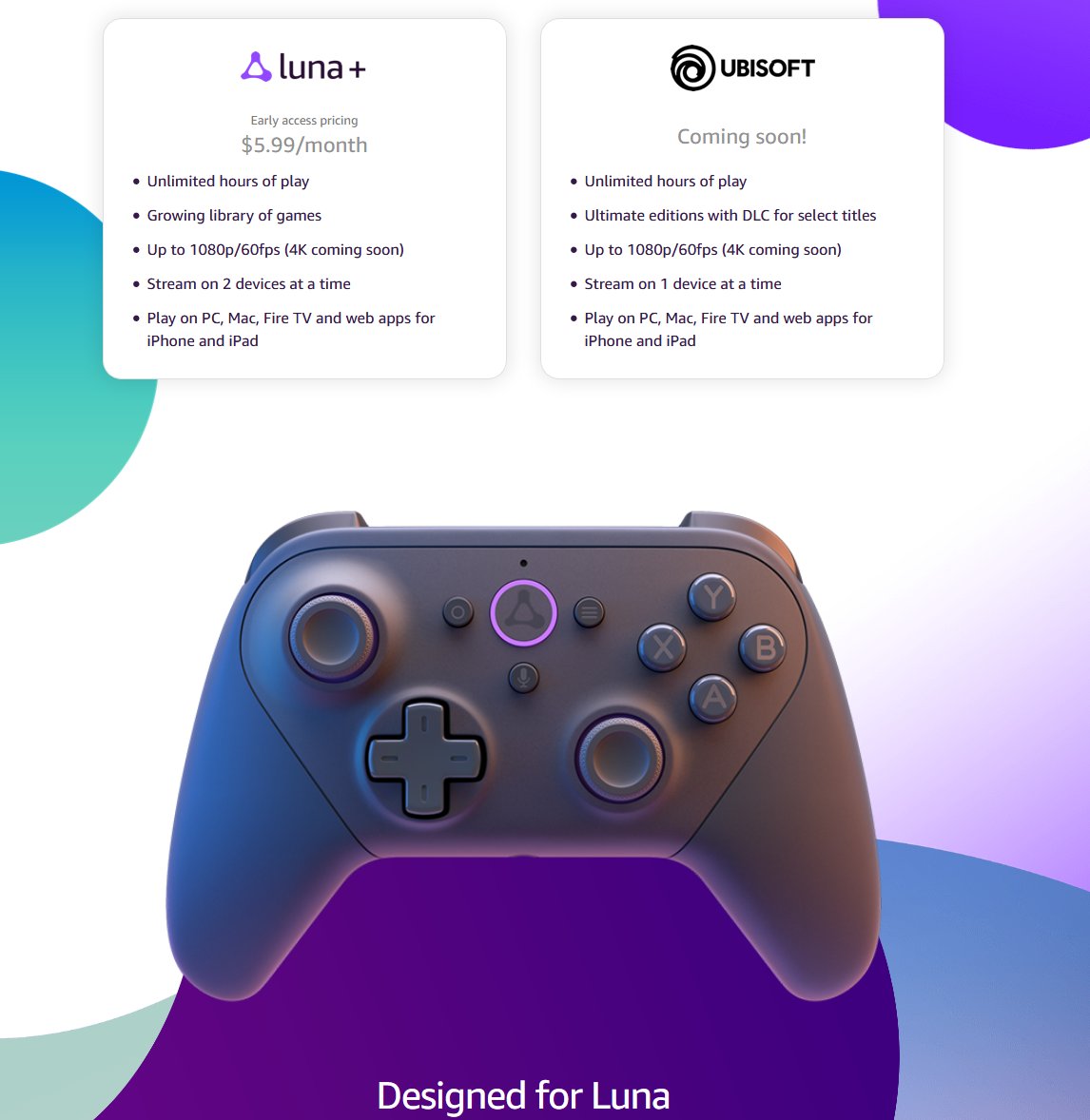 Velken7's tweet photo. #AmazonLuna nuevo servicio de juegos en la nube.
Solo disponible en USA de momento.
- Precio por introduccion 4.99 USD
- Mas de 100 juegos disponibles entre ellos algunos AAA (REVII, Control, Assasins Creed Val)
- #Lunacontroller va a costar 49.99 USD
- Integracion con Twitch https://t.co/VBQ9GEsWIF