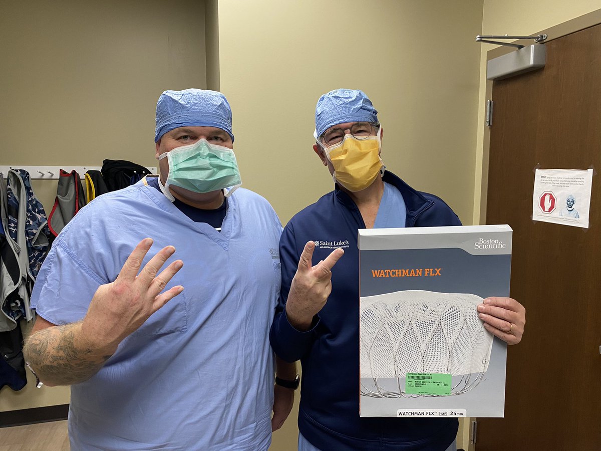 Dr. <a href="/khuberf1/">Ken Huber</a> of St. Luke’s of Kansas City Plaza completed the sites 400th #Watchman case and his 200th. Giving the area the reduction of stroke risk while and saying #byebyebloodthinner