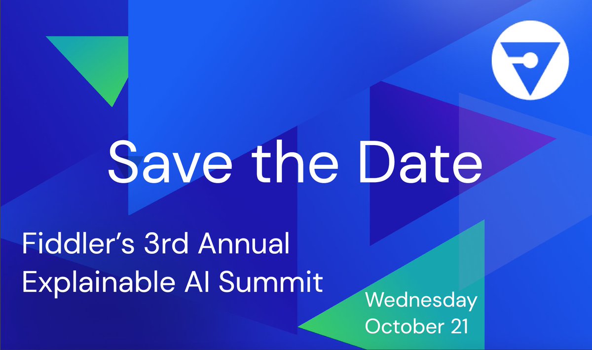 fiddler_ai's tweet photo. Our 3rd annual Explainable AI Summit is now fully virtual! Join industry leaders, researchers, and Responsible AI experts to discuss the future of Explainable AI on October 21st. Learn more and save your seat now! https://t.co/IiS1Wq7QKZ #explainableAI #responsibleAI #AIethics https://t.co/iKNoYpTyM0