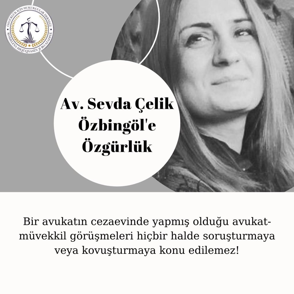 Umarım bu hukuksuzluk yarın saat 9:00 da son bulur. #AvSevdaÖzbingöleÖzgürlük