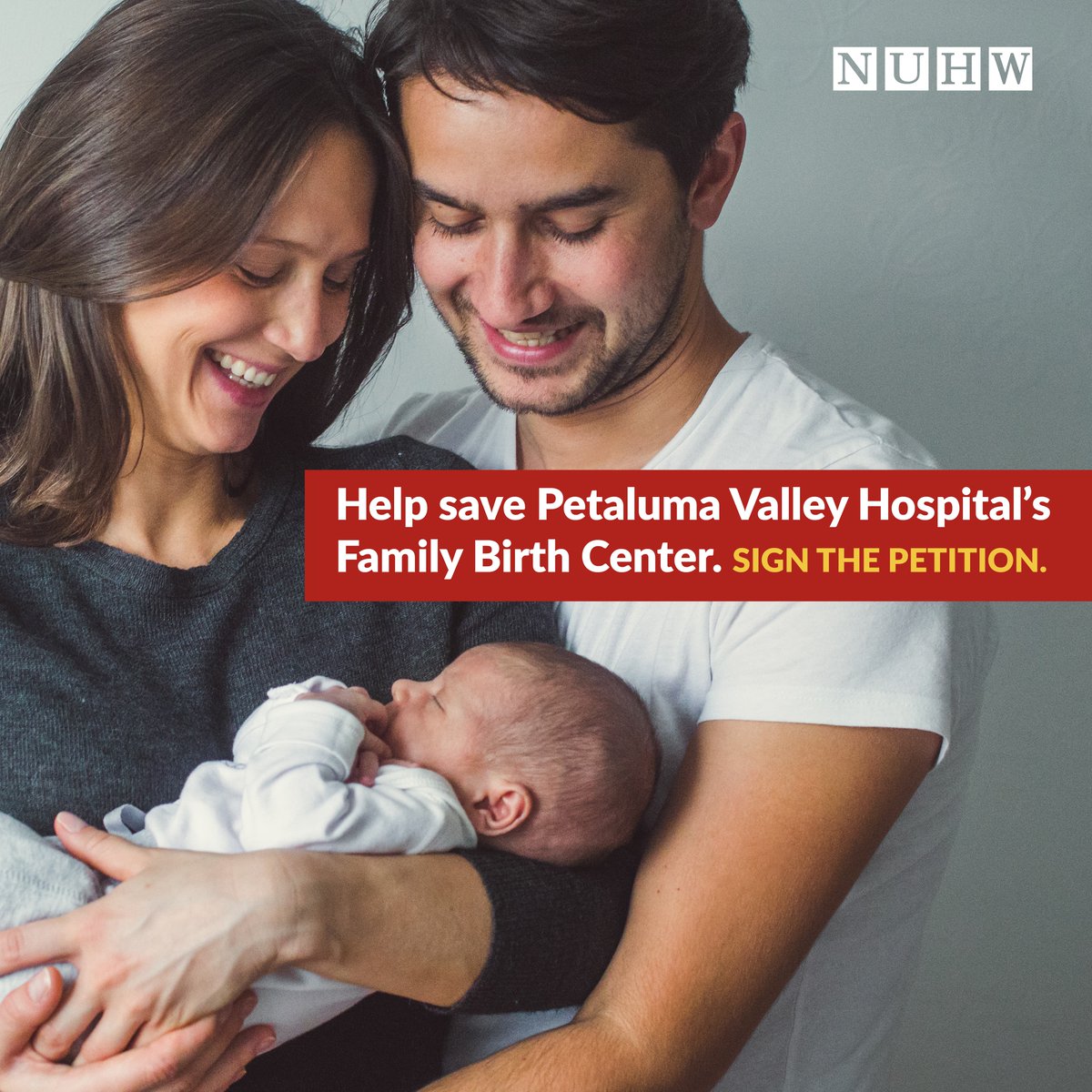 NUHW's tweet photo. Sign the #petition at https://t.co/muVnVX7p6h to demand that #Petaluma Valley Hospital's next owner maintain labor and delivery services https://t.co/DD5bP3aWV3