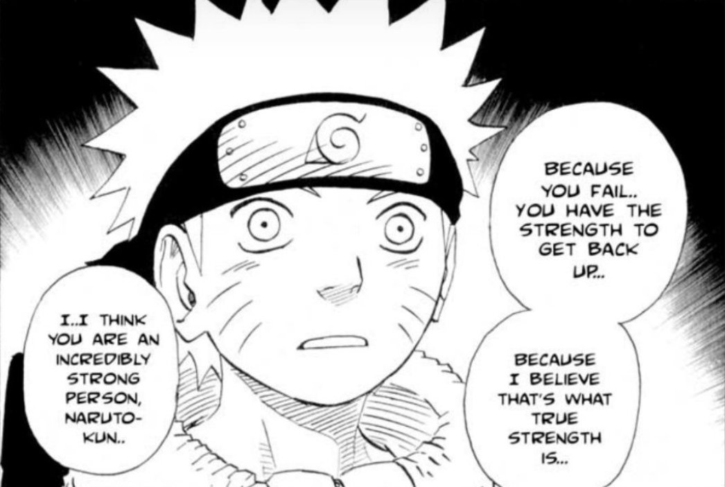 Even she said this in manga, it's the same feeling. The only thing that changed was the addition of the scarf and that was Kishimoto's idea from his own experience in romance.