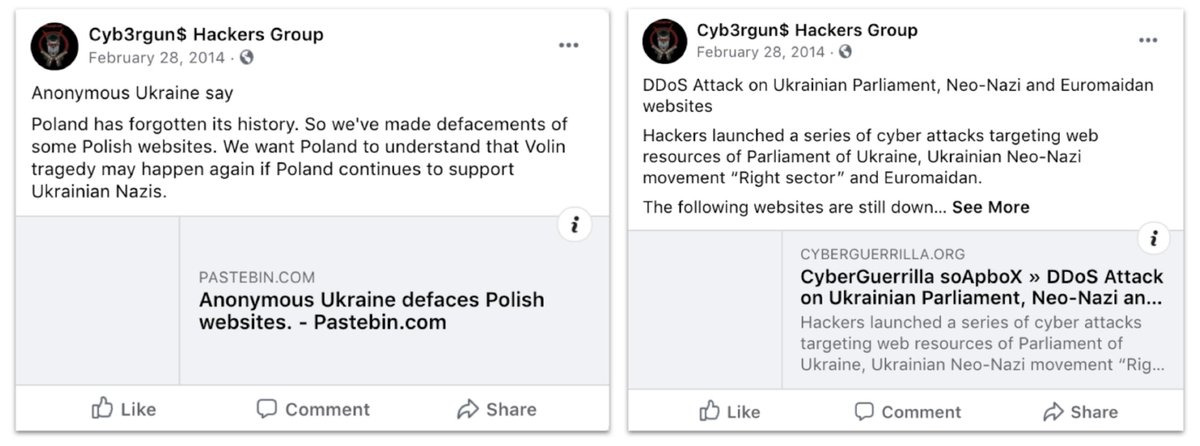 Hacking and defacing Ukrainian and allied websites around February-March 2014, just as Russia was annexing Crimea.