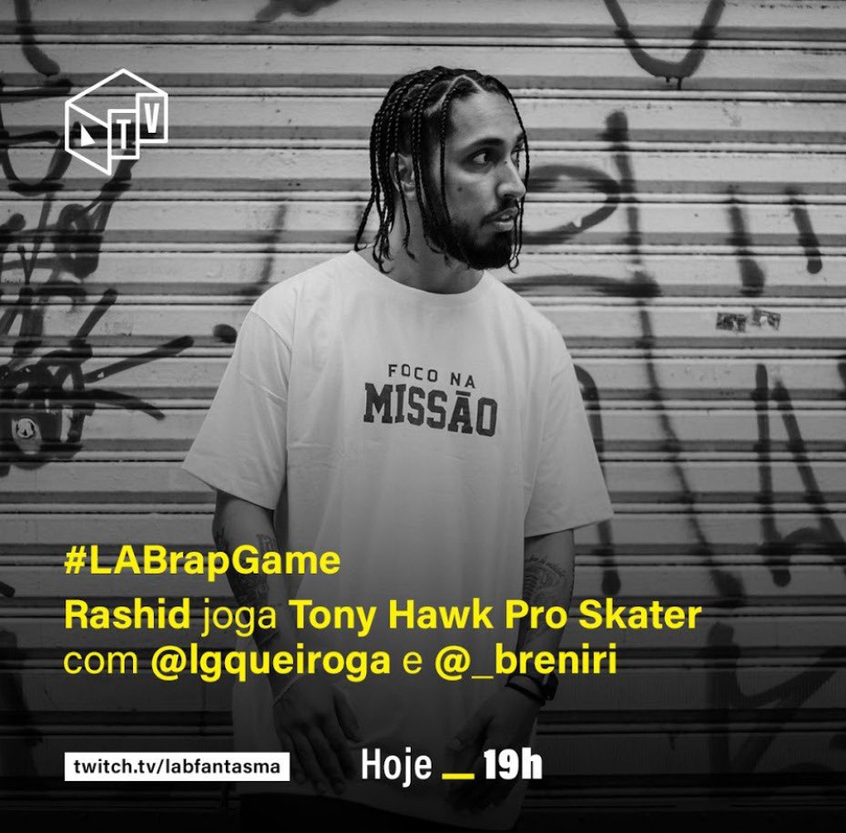 MCRashid's tweet photo. Cola cola cola q hoje tem #LabRapGame! Vou brotar novamente no Tony Hawks pro Skater 1+2, dessa vez na companhia de @lgqueiroga e @_breniri 🚀🚀🚀
ÀS 19HRS na Lab Fantasma TV, na Twitch. 👌🏾
https://t.co/vtJaFYAiqL https://t.co/fcZuSe33rY