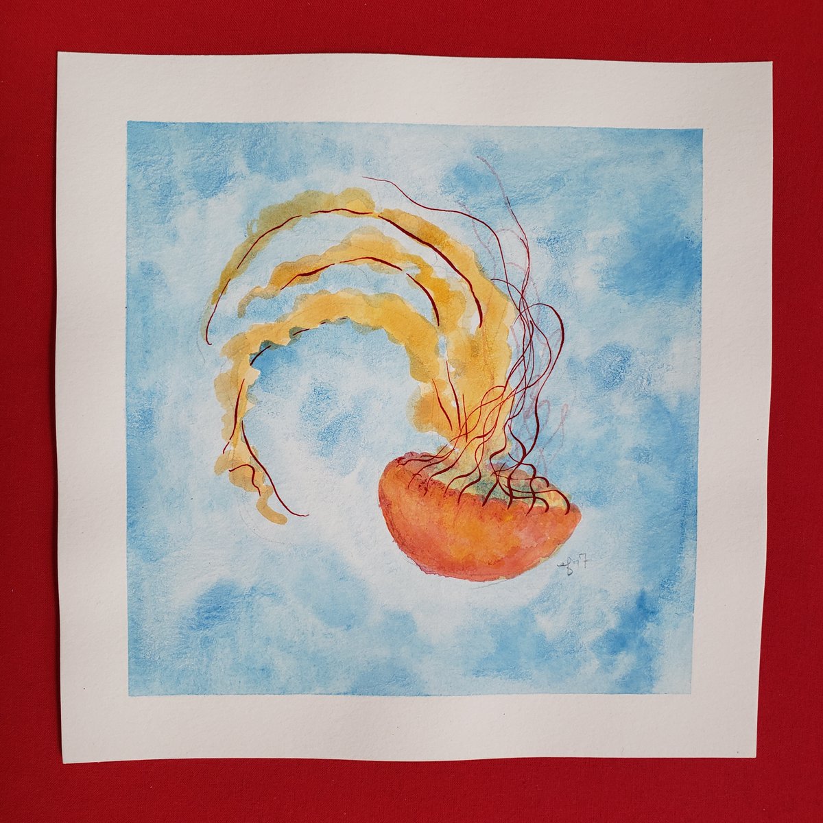 elisashigehiro's tweet photo. I’m letting go of old art to make room for new.
Today’s thing is this 8 x 8” watercolor jellyfish.
#jellyfish #jellyfishwatercolor #ElisaShigehiro #ElisaShigehiroArt #LettingGo #TinyAuction https://t.co/WuK7m7IOWy