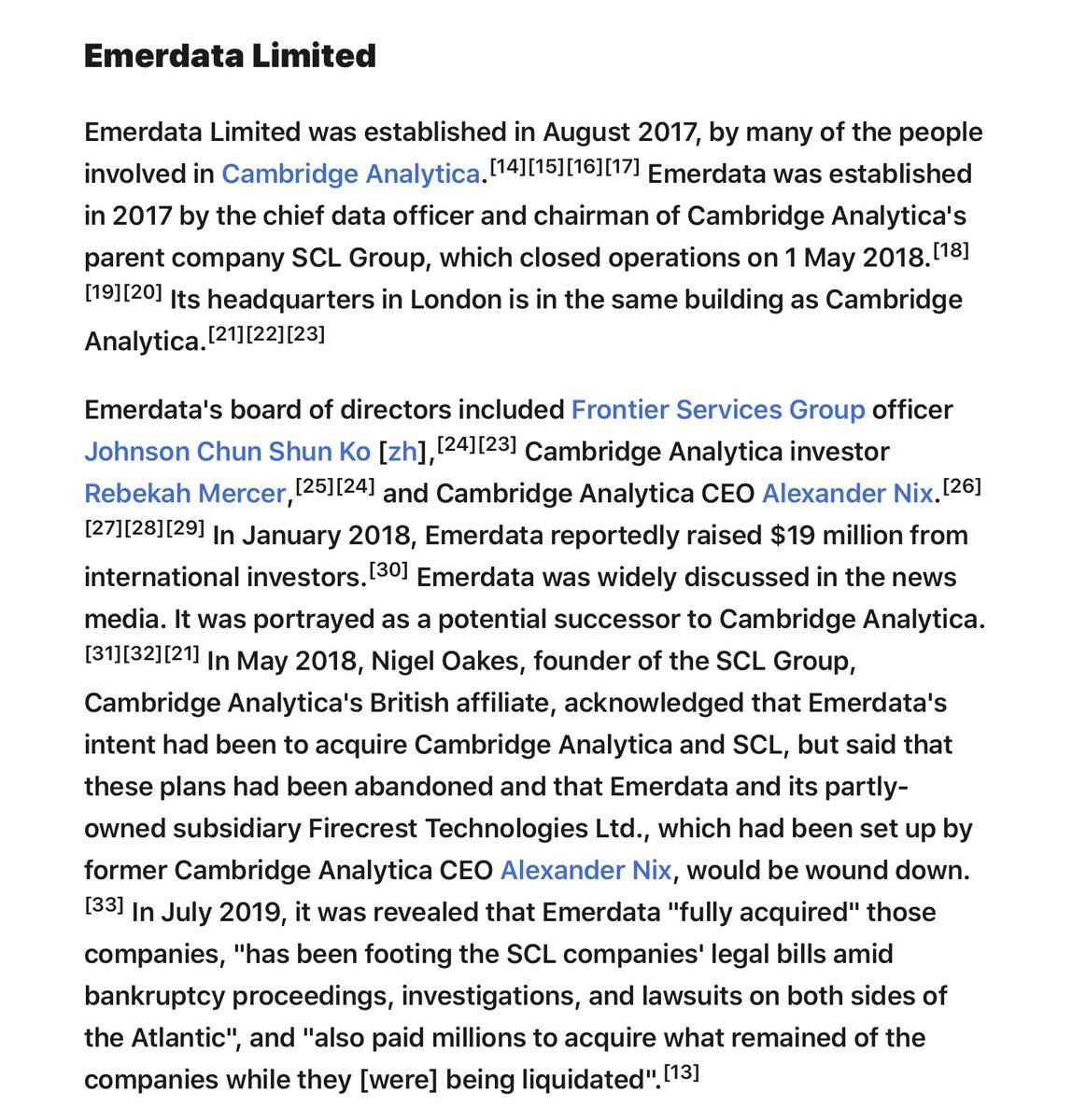 There is a Canadian connection. You’re thinking AIQ. Or maybe Emerdata? Yes, AIQ was involved with Cambridge Analytica and Brexit. Emerdata bought up what remained of Cambridge Analytica. These companies remain a threat to democracy. Emerdata is not alone in this market.