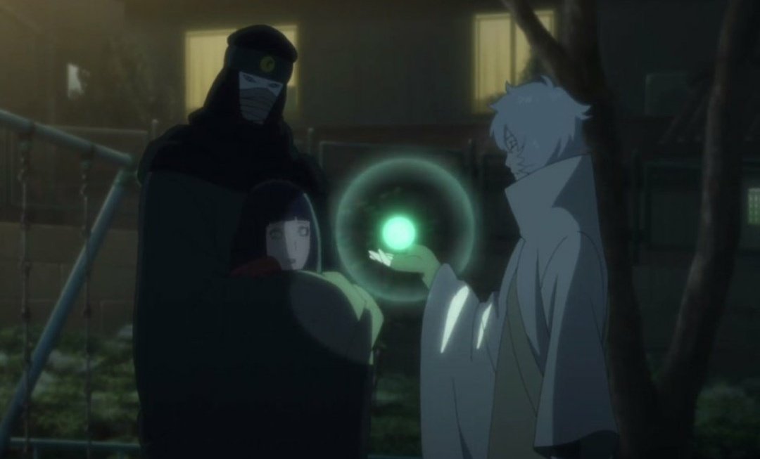 - Hinata can't climb walls When she meets Toneri for the first time,he used green orbs that absorb chakra,causing her to pass out.Moments later she states "her body is going numb",she couldn't climb because she was losing her chakra so that's why she had to hold onto the scarf.