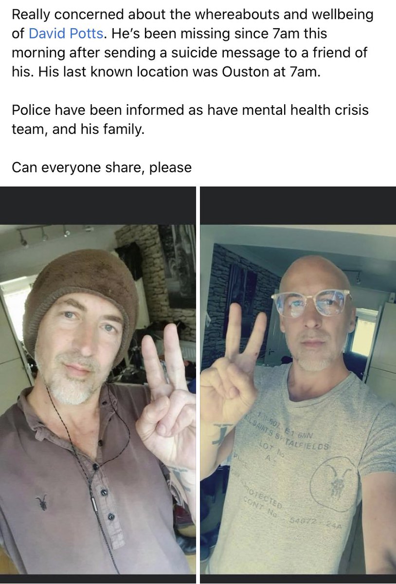 MarkCarruthers_'s tweet photo. If anyone is in the #Ouston, #ChesterLeStreet, #Birtley area and has seen David please get in touch. Used to work with him in a previous job and thereโs serious concern about him right now #NEFollowers https://t.co/GAejyuHt8D