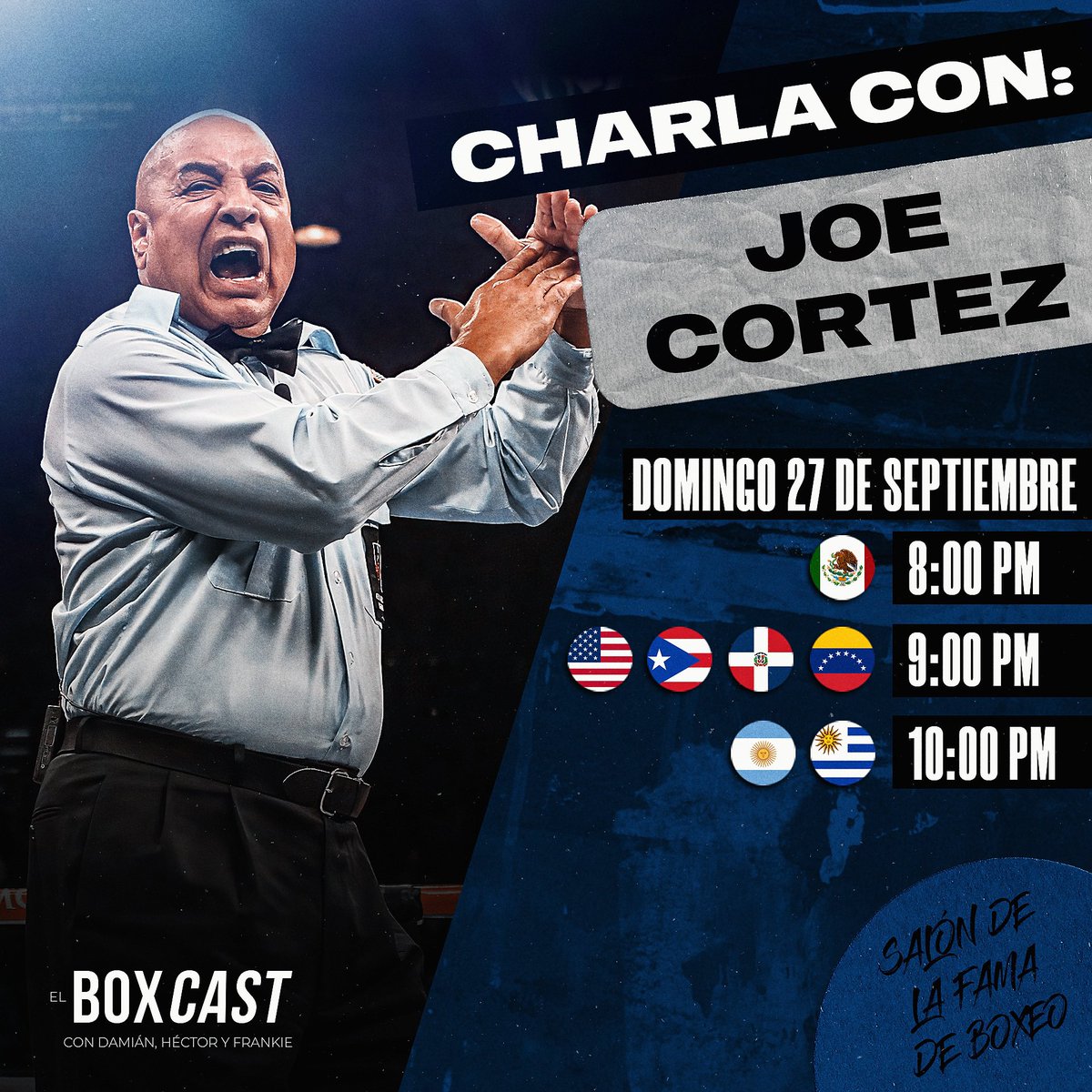 ElBoxcast's tweet photo. ¿Están preparados para el domingo? ¡JOE CORTEZ EN LA CASA DE #ElBoxCast! https://t.co/MuW9I1qaP8