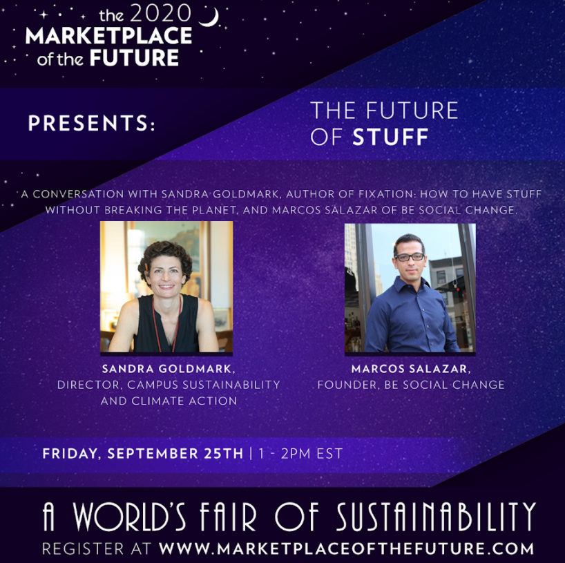 IP_URP's tweet photo. Don't miss FIXATION author Sandra Goldmark's Marketplace of the Future panel tomorrow @ 1pm ET on The Future of Stuff! The event will be on Zoom at this link: https://t.co/fyWGEsLx1J. For more on #motf2020, visit https://t.co/Gh9tH9i7Ui #motf #futuremeetspresent https://t.co/3wH9JAtOP8