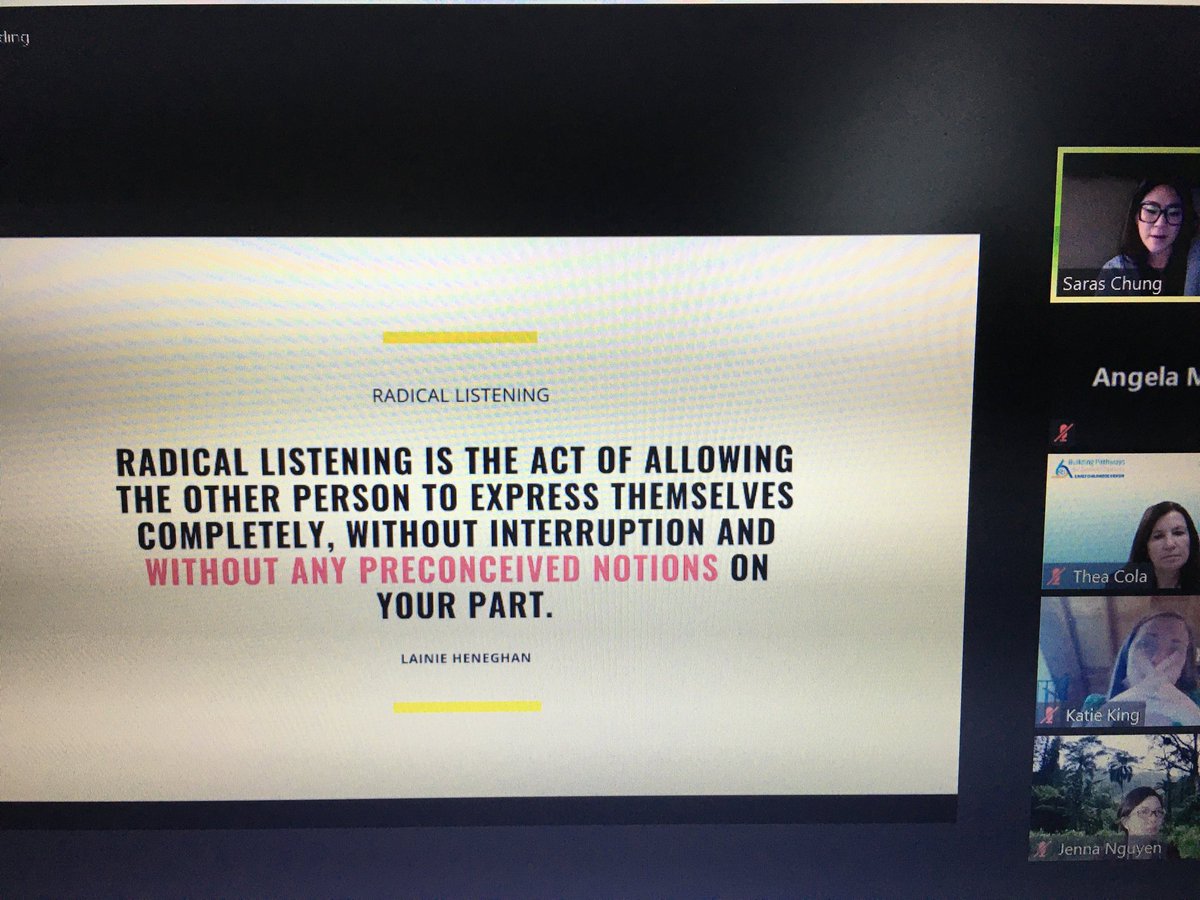 AngelaRabagoAZ's tweet photo. A key to systems thinking: radical listening. #ST4EC https://t.co/iBTIjsitME