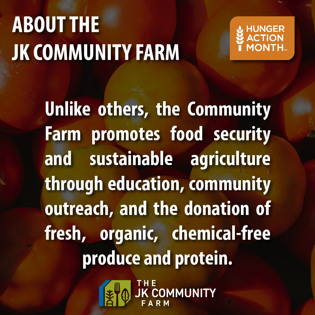 The <a href="/JKCommunityFarm/">JK Community Farm</a> is almost wholly volunteer-run, with opportunities available to volunteer throughout the growing season to help us meet our goals. The Farm is also reliant on donations. Help those in need and donate today bit.ly/33Mr2SC