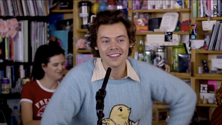 when he wore then baby blue chicken sweater at the tiny desk concert