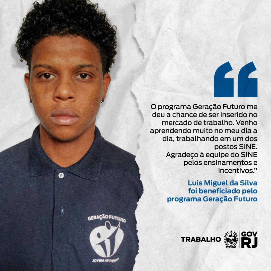 SetrabRJ's tweet photo. #BeneficiadosSetrab

Os jovens são a esperança e o futuro do nosso Estado. O programa #GeraçãoFuturo busca abrir as portas do trabalho e dar a primeira oportunidade para diversos jovens fluminenses.

#SetrabRJ #Trabalho #RJ #GovRJ https://t.co/luREplPb8M