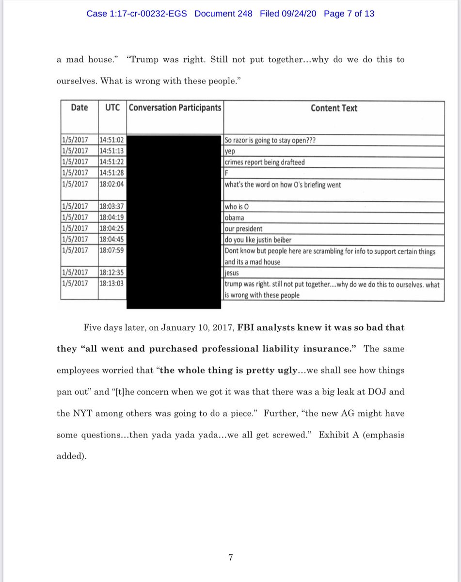 The fbi analysts are stating they were “scrambling for info to support certain things”- because they didn’t have the predicate to actually even investigate.