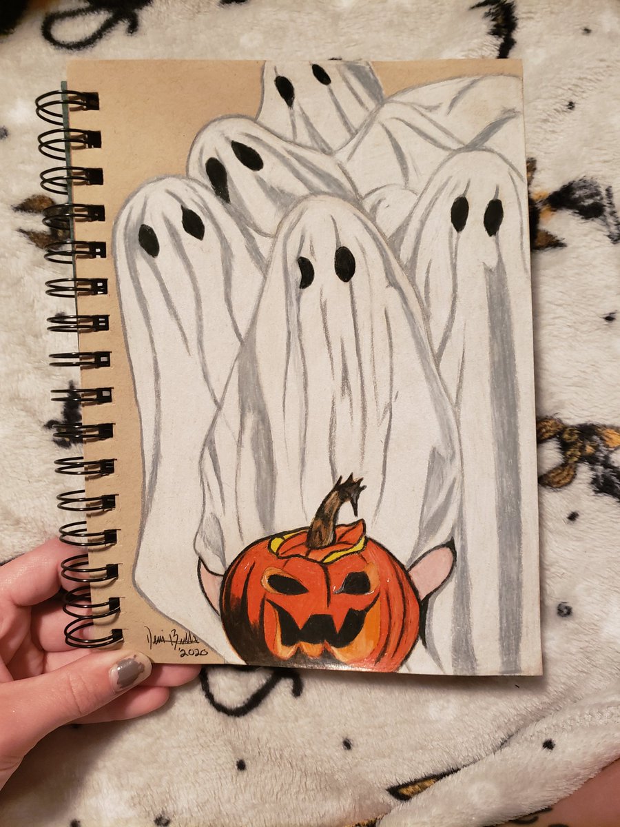 pixie_punx13's tweet photo. First spooky piece of the season! 👻🎃its little and I used color pencil method this time. it is up for grabs, if you're interested in it DM me! it's $10 and $15 if you want it frammed! https://t.co/dU9ibEeLOU