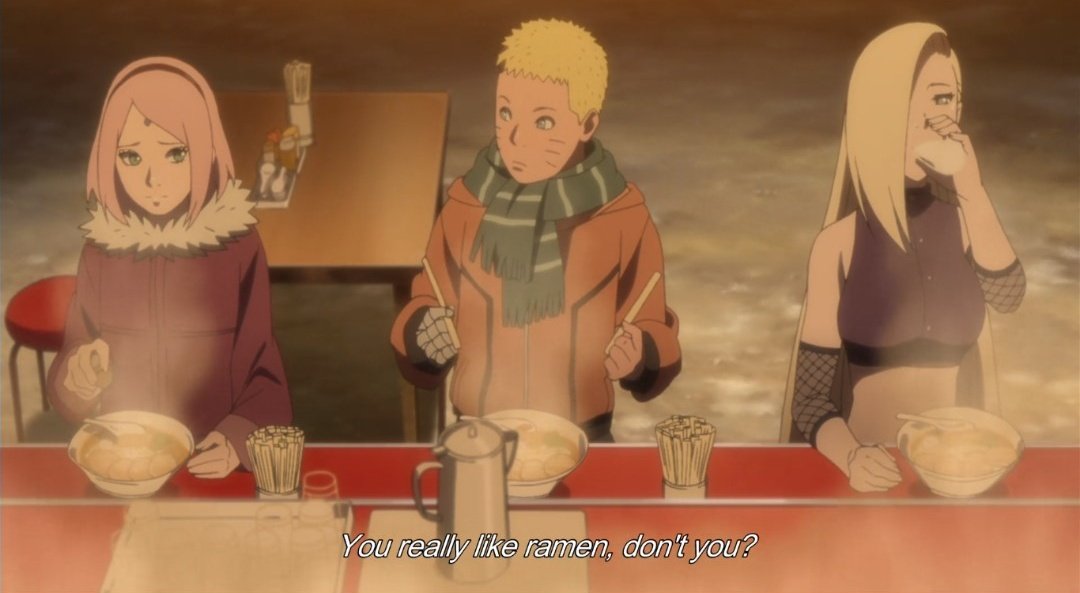 Naruto loves ramen, it makes him happy and feel warm. When Naruto, subconsciously, compares Hinata with ramen, he is admitting to himself that Hinata conveys to him the same as ramen, love and happiness.