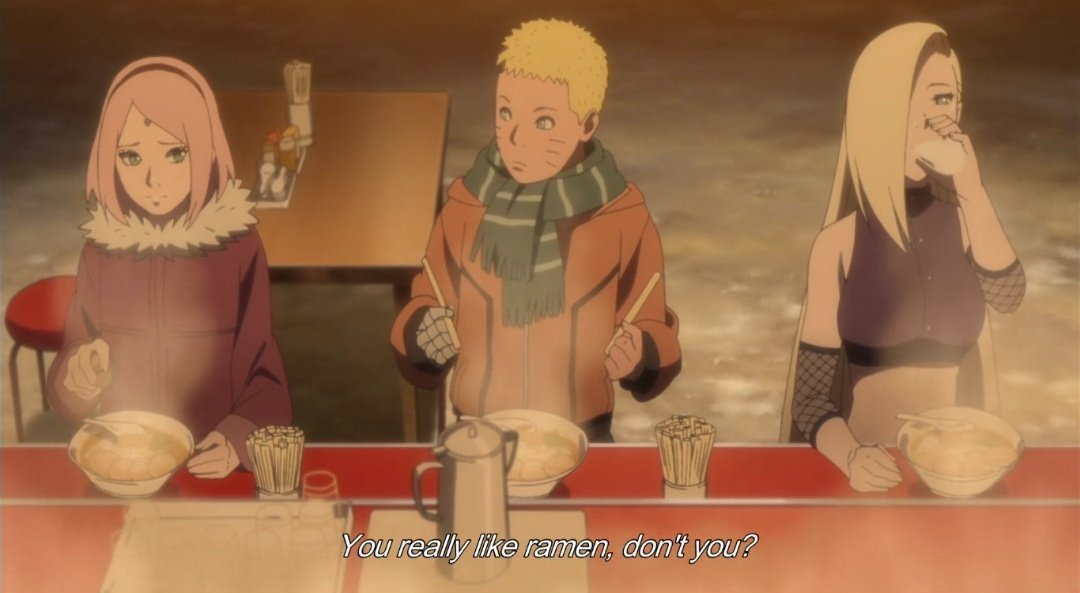 Naruto loves ramen, it makes him happy and feel warm. When Naruto, subconsciously, compares Hinata with ramen, he is admitting to himself that Hinata conveys to him the same as ramen, love and happiness.
