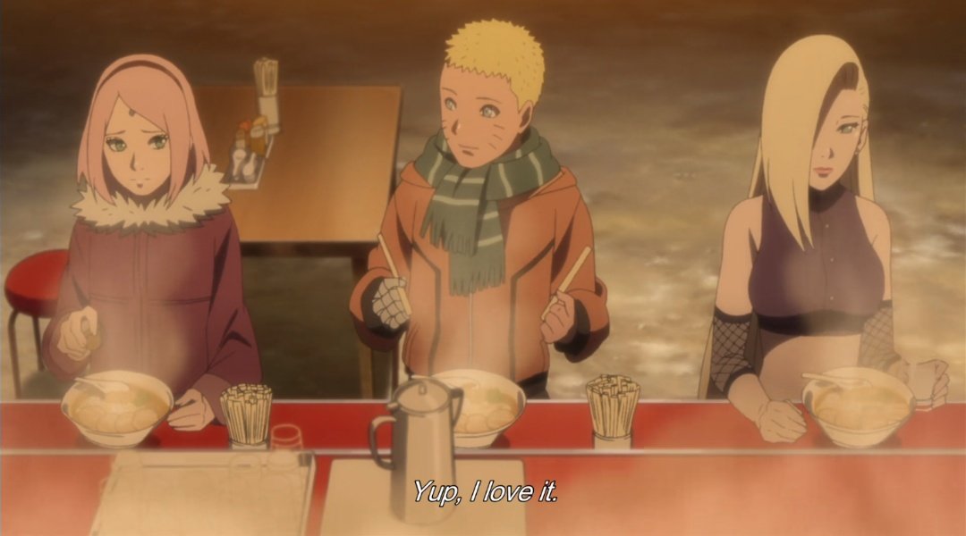 Naruto loves ramen, it makes him happy and feel warm. When Naruto, subconsciously, compares Hinata with ramen, he is admitting to himself that Hinata conveys to him the same as ramen, love and happiness.