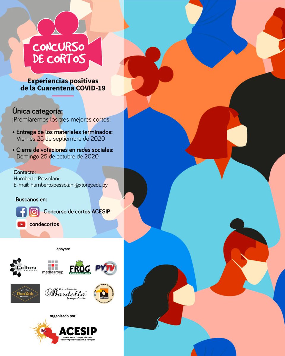 recam_mercosur's tweet photo. #COMPARTIMOS Concurso de Cortos #Acesip PARAGUAY
Hasta 25 Sept reciben #cortos (hasta 5 min) de Colegios, Universidades y Realizadores independientes de Paraguay. Tema โExperiencias positivas de la Cuarentena COVID-19โ
+ info: https://t.co/5dFsez9470
@cultura_py https://t.co/Ab5CBrjbiU