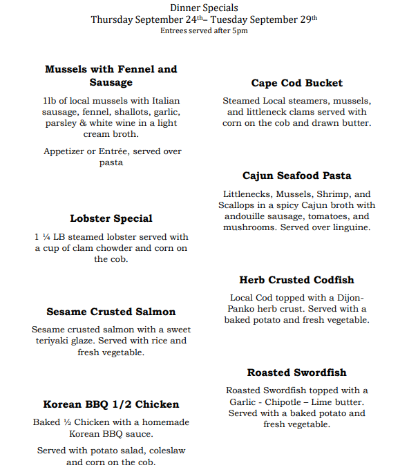 js_cod's tweet photo. Sure is special isn't it? 😉
Lunch &amp; Dinner Specials ➡️ https://t.co/Cs1Le8akNk
-
#MA #MAEats #PjsFamily #PjsFamilyRestaurant #SeafoodMA #MASeafood #Wellfleet #WellfleetEats https://t.co/0Sf2mnB0NM