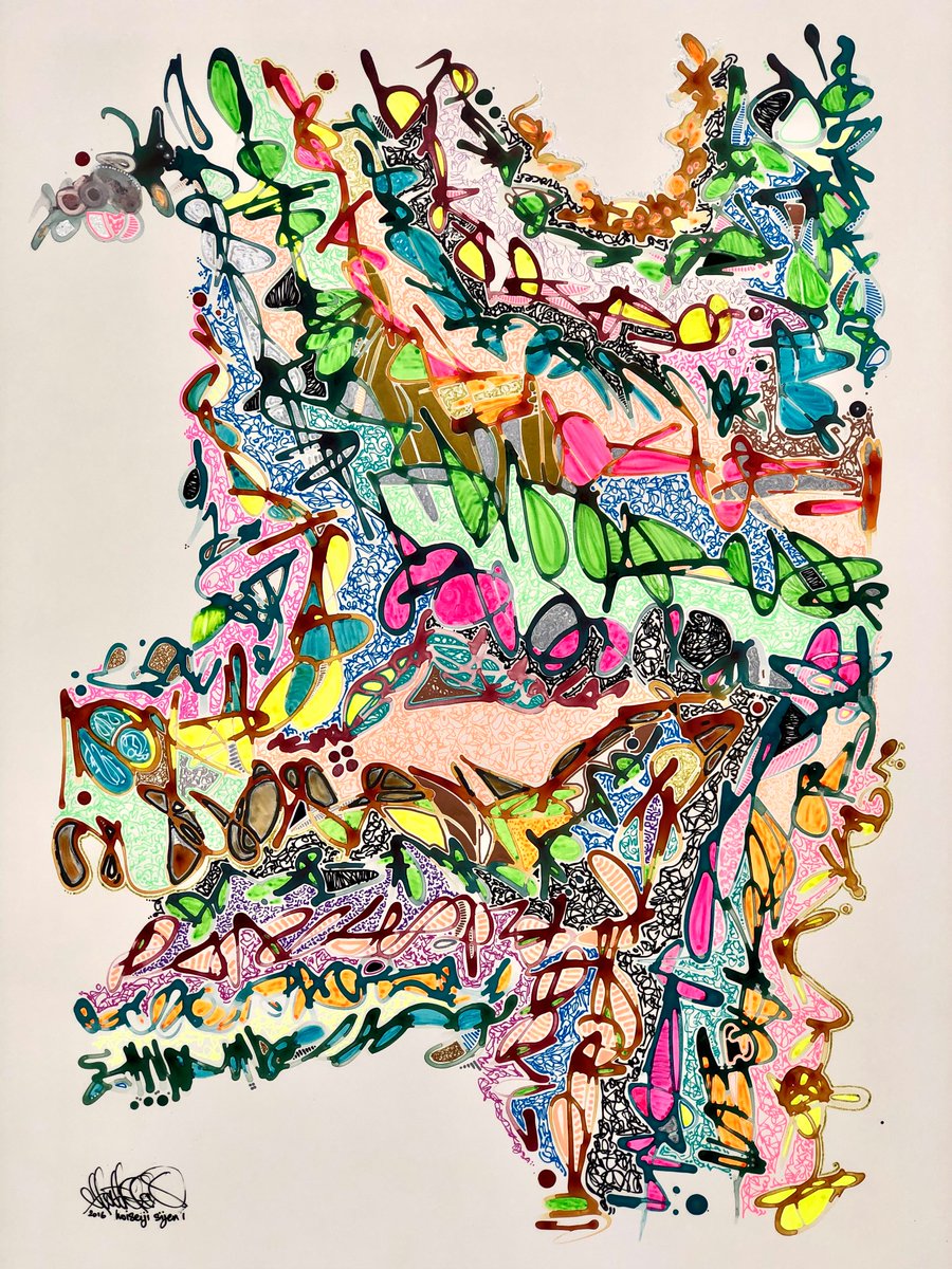 zigzagzilla's tweet photo. #art and #asemic collide in a #mapped #state of #line #form #arc and #color that is meant to excite, to inspire, and to delight--each unit being a #gestalt of its own in an artistic #blockchain of gestalts.  And if that didn't make your head hurt, I'll try harder next time :-) https://t.co/wK3bPJxkeG