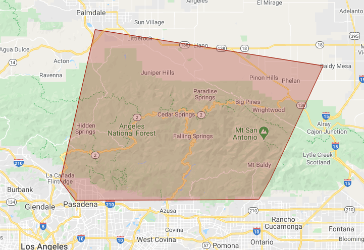 Crew8LA's tweet photo. Remember, if you fly, they can't. Please don't ground our vital air resources at the #Bobcatfire. To help, we made an approx map of the no fly zone. Pilots are responsible for checking for restrictions
#TFR #FlightRestriction #Drone #UAS #FAA #USFS #CAfire
https://t.co/StQGEkZdP1 https://t.co/mFHRqaszUP
