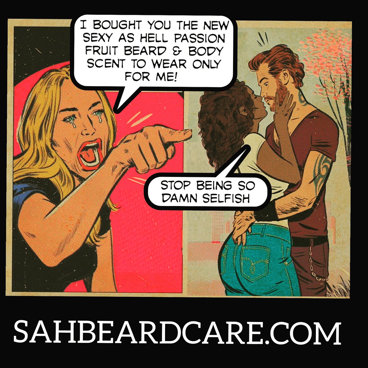 SAHBeardcare's tweet photo. Fellas , The New Passion Fruit scent will have you getting cuffed for cuffing season.......be careful 
Have your Beard N Body Glistening 
With the NEW PASSION FRUIT Sexy As Hell SCENT 
FREE SHIPPING 
https://t.co/pXsY71kNbc
#beardgang #bearded #beards #beard https://t.co/cAFNPA5X5I