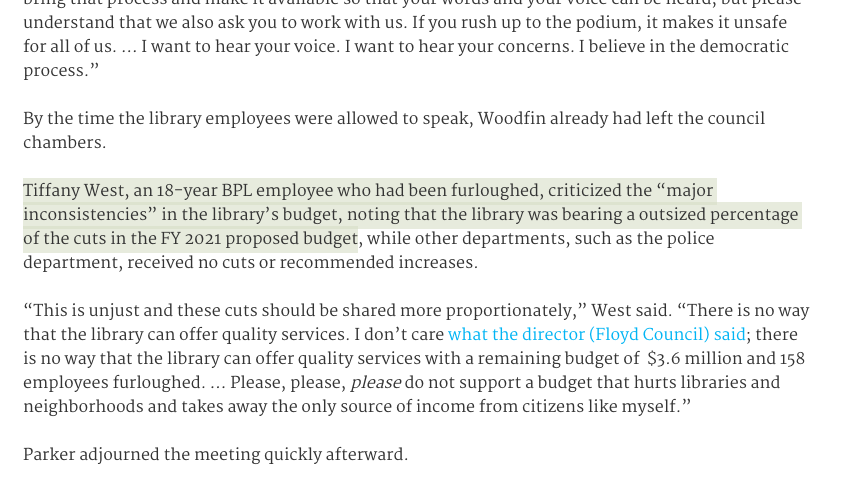 28.  @BhamWatch: Tuesday, "Protestors Not Allowed Into Birmingham Council Meeting to Speak on Drastic Cuts to the Library Budget":  https://buff.ly/302rQkT&q... A few BPL staff members were allowed to address the council, but not members of the public.