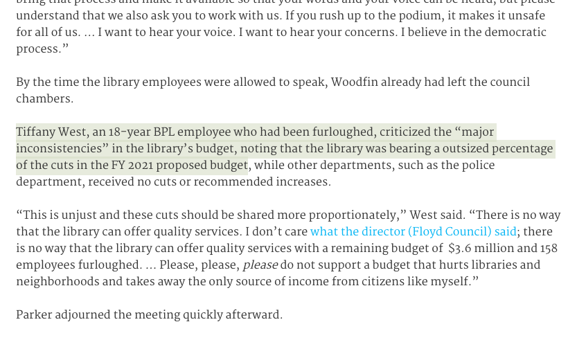 28.  @BhamWatch: Tuesday, "Protestors Not Allowed Into Birmingham Council Meeting to Speak on Drastic Cuts to the Library Budget":  https://buff.ly/302rQkT . A few BPL staff members were allowed to address the council, but not members of the public.