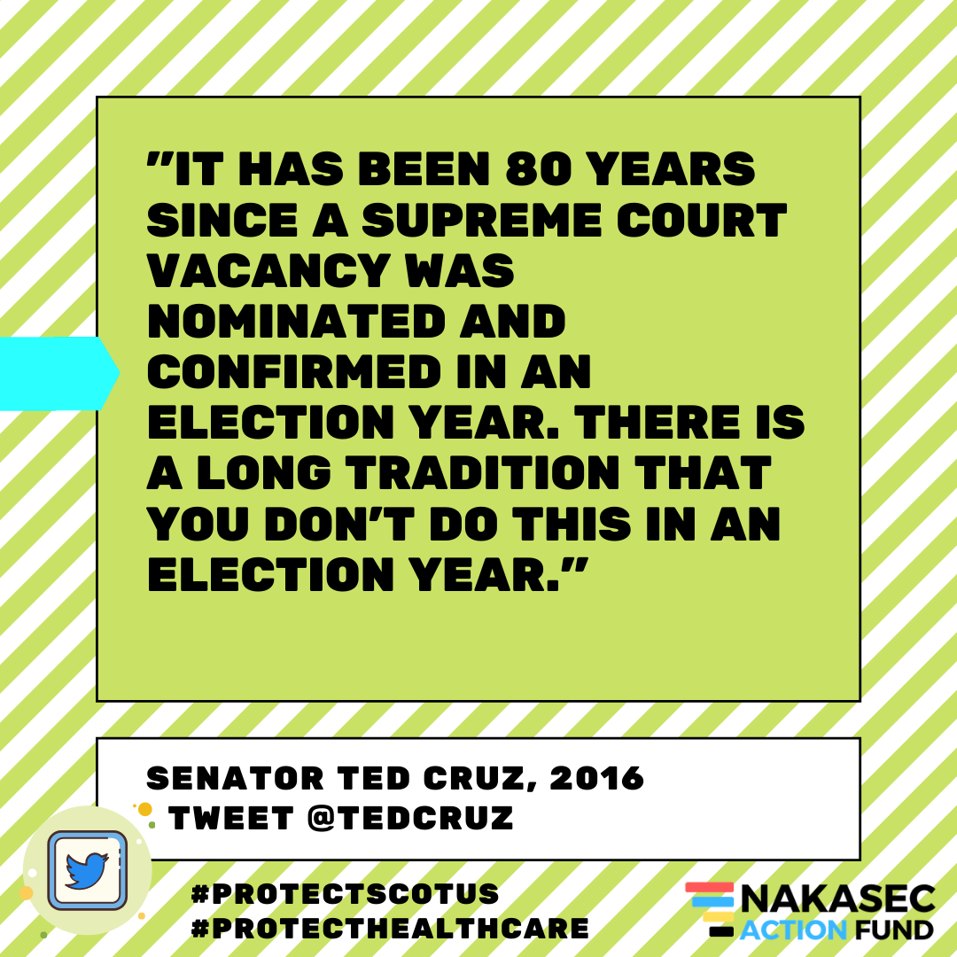 ResourceCtr's tweet photo. Hold @tedcruz accountable to his own words! We oppose any anti-LGBTQ nominee to replace #RBG! Share and retweet to #ProtectSCOTUS #OurCourt https://t.co/9xNudMq5yM