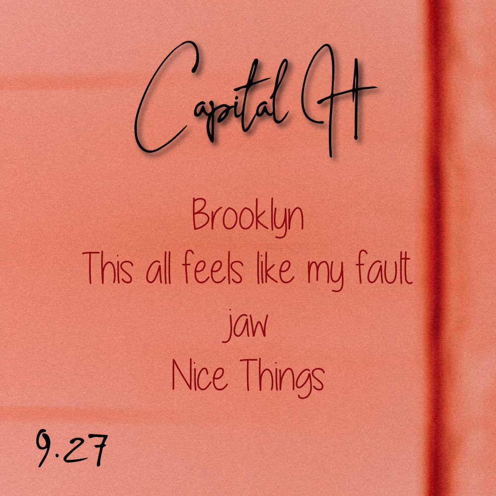 nahlahthewriter's tweet photo. This one’s long overdue. Capital H, my baby/love letter/debut EP, drops this sunday, september twenty seventh ✨🖤 https://t.co/EWdD4VPmdL