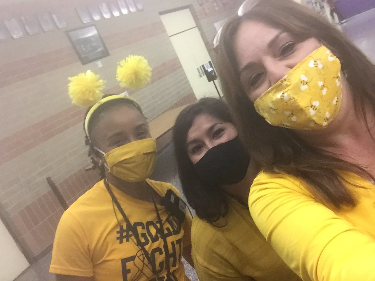 APLuevanos's tweet photo. In honor of #ChildhoodCancerAwareness #HMSfamily 🐾went gold! 🎗
#HMSspiritWeek #BeTheLight https://t.co/Jm2iMhZPxw