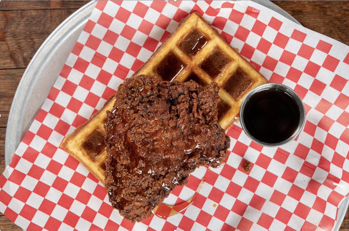 Pour some honey on it!  chickenandwaffles #honeychicken #syrup #infatuation #ritual #eatthis #noms #foodphotography #friedchicken #hotchicken #chickenlover #friedfood #food #foodblogger #asheville #ashevillenc #ashevillefood #ashevillerestaurants #828isgreat #wnc #fameus #foodism