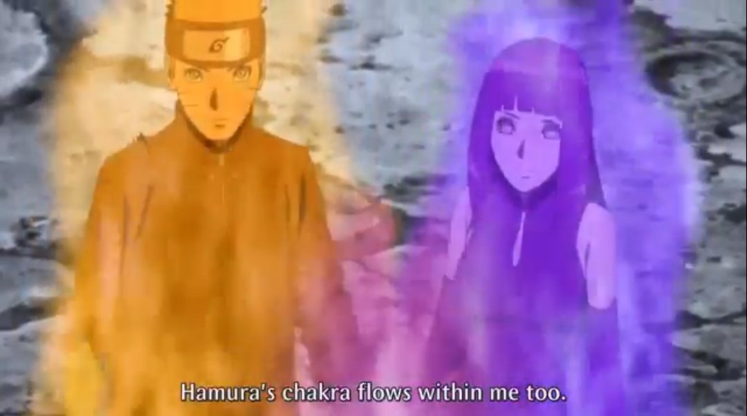 - Hamura chakra movie vs novelIt turns out that in the novel is not mentioned Hinata receiving Hamura's chakra. That scene where Hinata refills Naruto's chakra doesn't happen in the novel, it's Kurama who saved them when Toneri attacked them again.