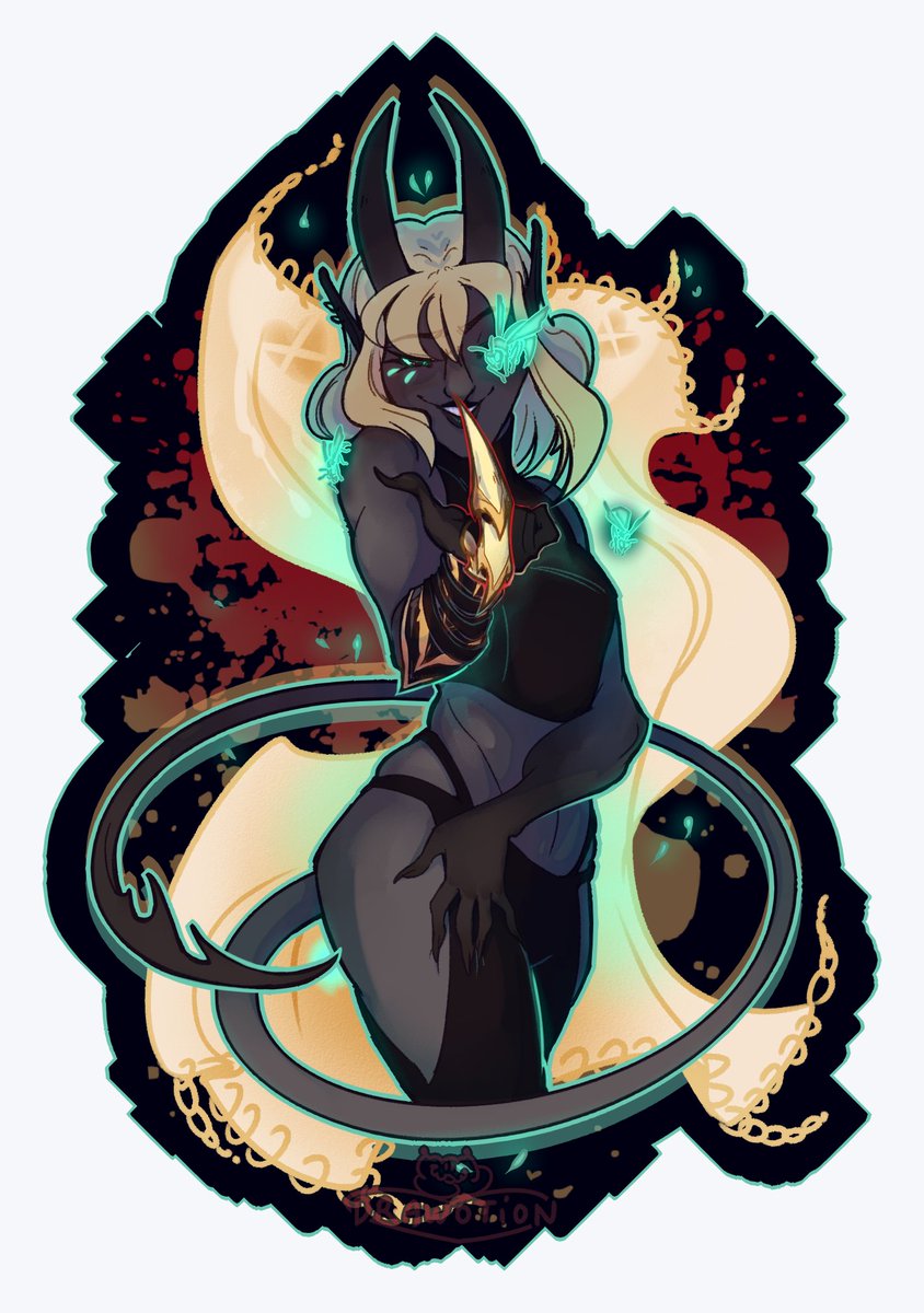 Drawotion's tweet photo. ☀️COMMISSION FOR @suncrested ~!!☀️
🩸Their #DnD character, tiefling gal Kira.🩸 https://t.co/Sxagzwb6YW