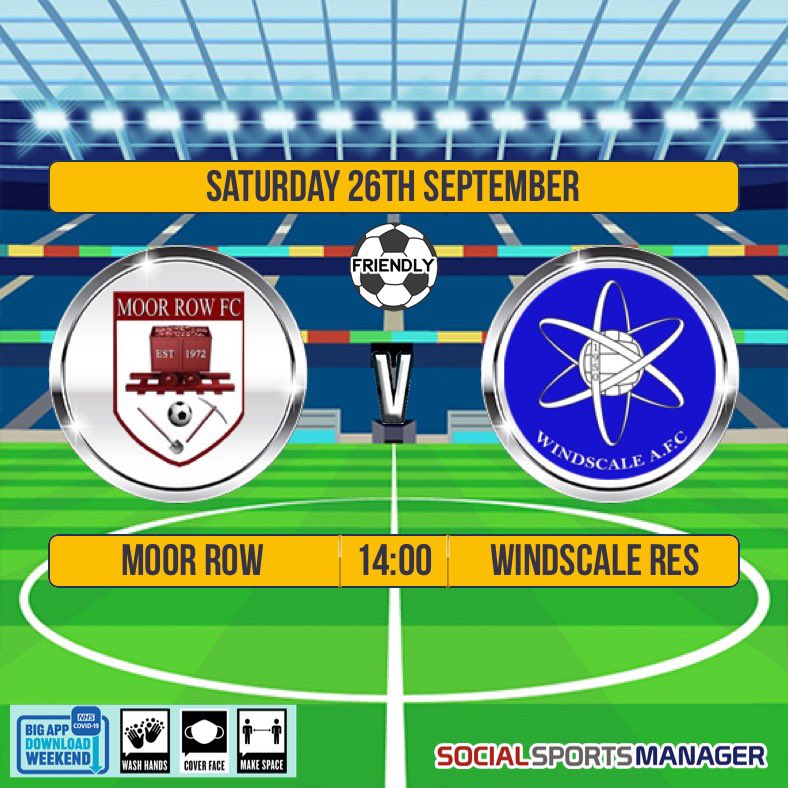 row_moor's tweet photo. Final friendly of pre season: 
Saturday 26th September
@ Home vs @WindscaleRes 2 o’clock KO.
Thanks to @ForthEngineer and Edgars Garage for being our match day sponsor. https://t.co/rxV6vVdPZz