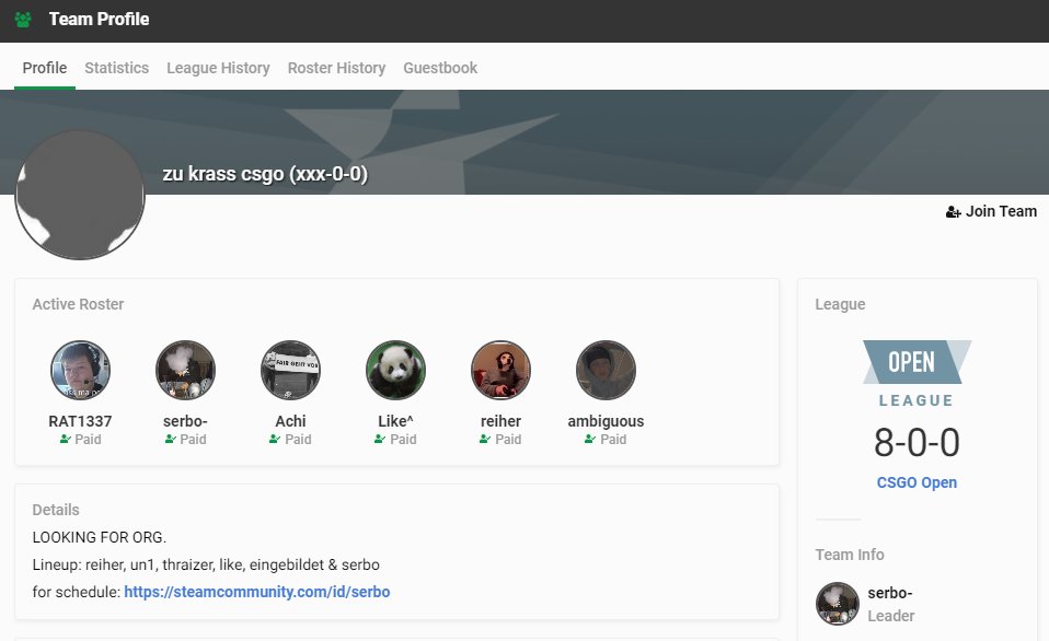 GogsCS's tweet image. I would just like to show this to everyone. The current first place team in ESEA Open are blatant cheaters who have some how not been banned through reports or the esea clients. I have watched demos of them cheating in these games, I also have all of their banned faceit&apos;s below..