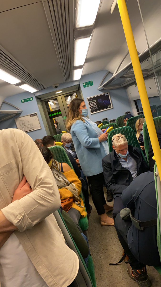 _bradedgar's tweet photo. @LNRailway Train to Northampton from Euston at 22:30, you’ve got about 8 carriages empty but you’re packing us all into 4. You can’t give all the face mask chat and then do this you bellends https://t.co/LxwiyqZMFt