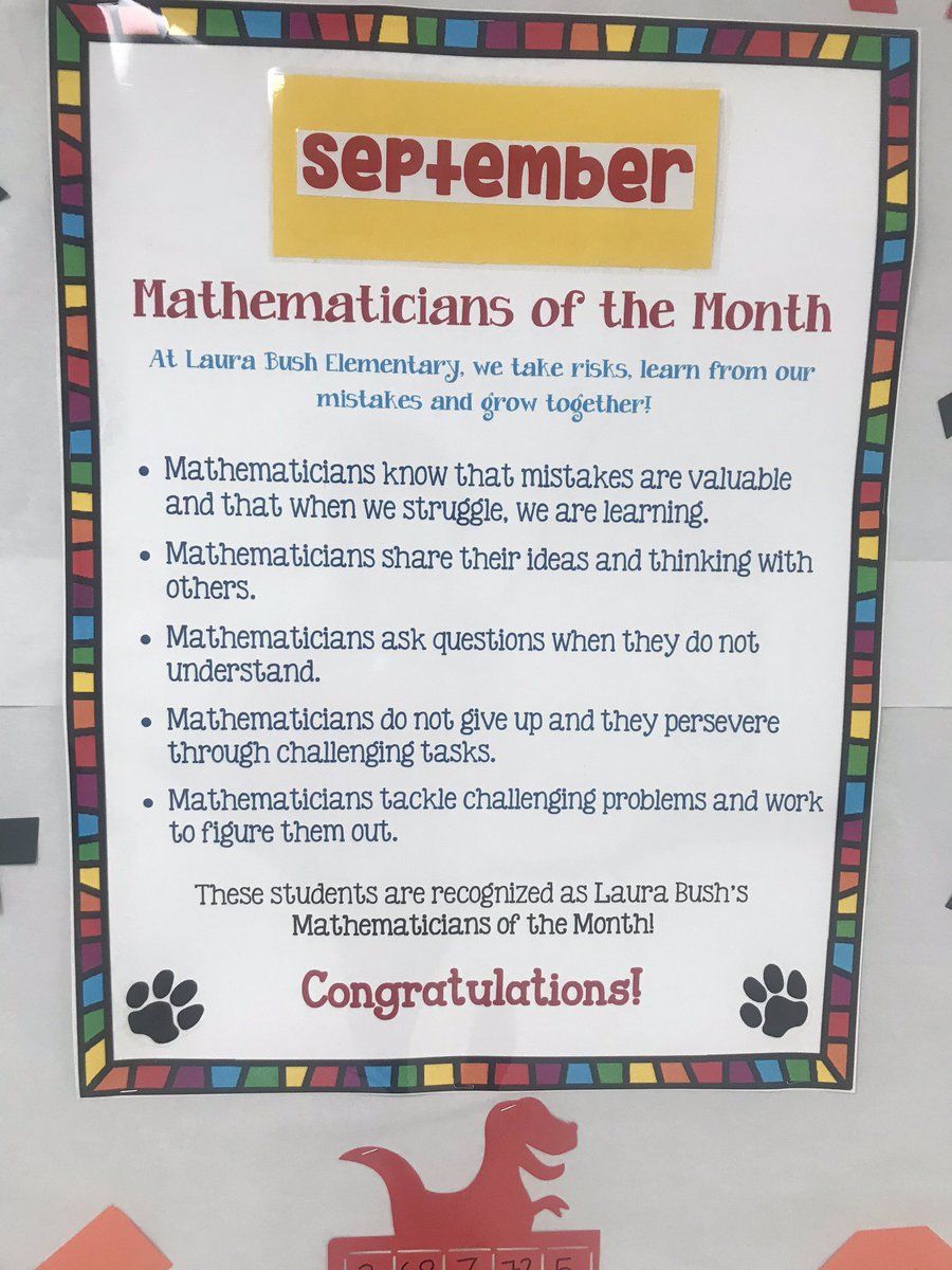 AlanizYagaira's tweet photo. We love to celebrate our mathematicians! #PISDMathChat #BushBearsMath @PISDMathematics https://t.co/3mzAvVmAQQ