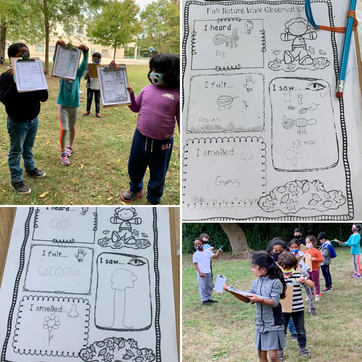 neela_jacob's tweet photo. Grade 1/2s @MilitaryTrailPS looking keenly at nature to increase observation skills! Ss identified various things in nature using their 5 SENSES & made oral/written descriptions. ๐๐ฝfun๐๐๐ฟ๐#powerofobservation @EcoSchoolsTDSB @LC3_TDSB @EarlyYearsTDSB @SherylZona @Zakir4TDSB https://t.co/APbZuorJ5O