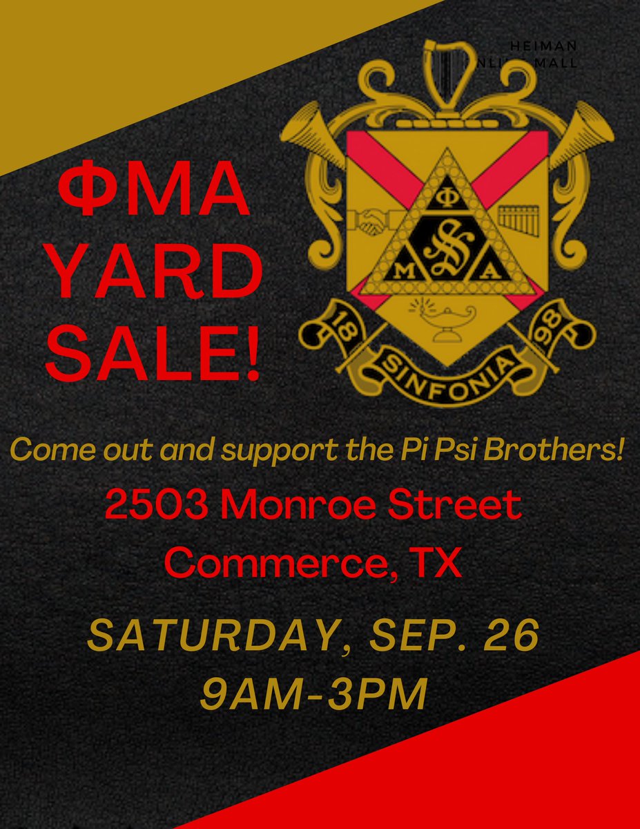 The Pi Psi brothers are having a yard sale this coming Saturday, September 26th. We’d love to see you there!