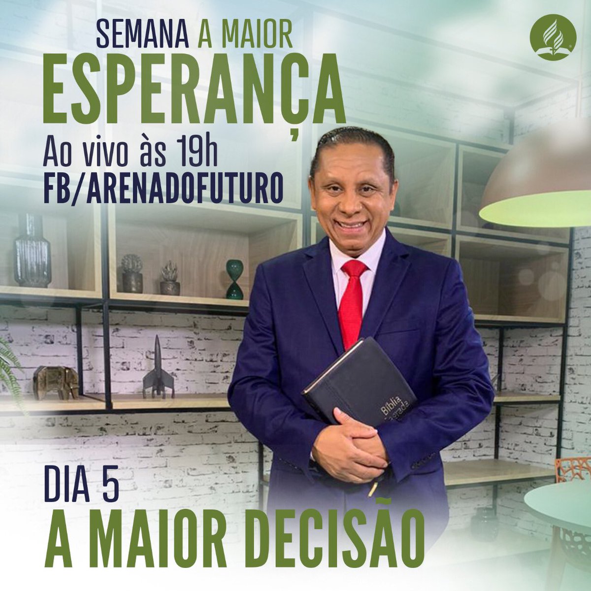 PrLuisGoncalves's tweet photo. ATENÇÃO! Vamos iniciar as 19 horas, mais uma mensagem de #Esperança! Fique ligado no Facebook do @arenadofuturo @adventistasbrasil e no https://t.co/8J4S8KTmu0 @evangelismodsa https://t.co/mNp7VE6XRl